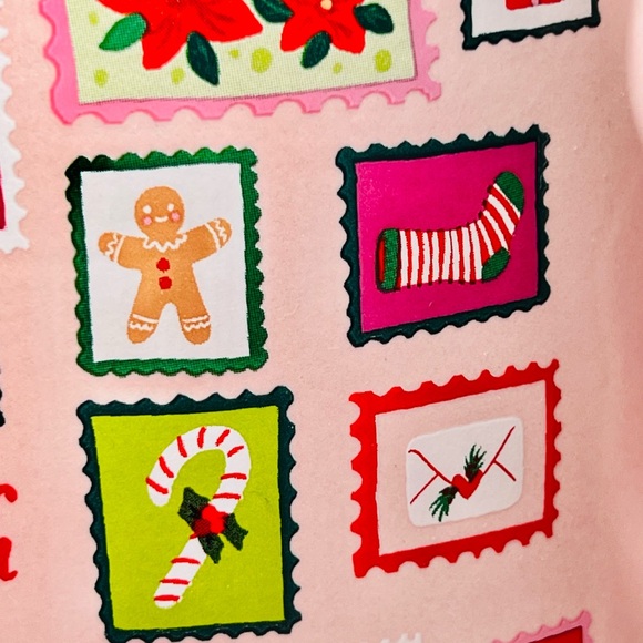 Festive Pink Holiday Mug with Christmas Stamps Dear Santa Snowman Noel Stocking - Picture 14 of 14